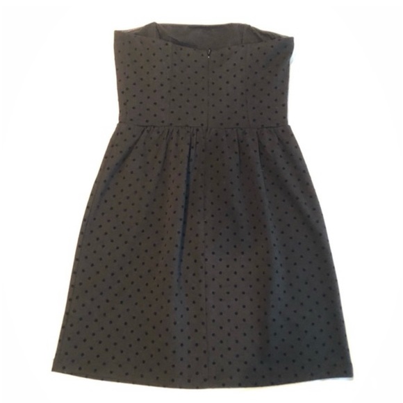 Gap Black Small Velvet Polka Dot Strapless Party Dress - Picture 2 of 10